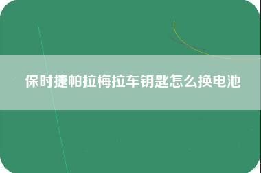 保时捷帕拉梅拉车钥匙怎么换电池