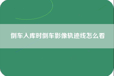 倒车入库时倒车影像轨迹线怎么看