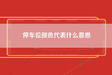 停车位颜色代表什么意思