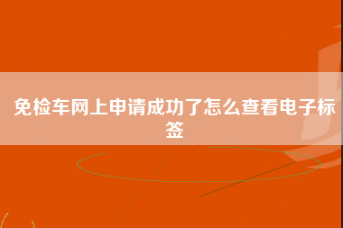 免检车网上申请成功了怎么查看电子标签