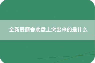 全新爱丽舍底盘上突出来的是什么