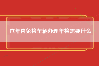 六年内免检车辆办理年检需要什么