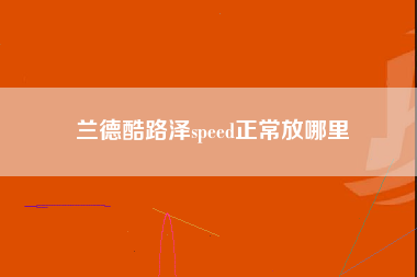 兰德酷路泽speed正常放哪里