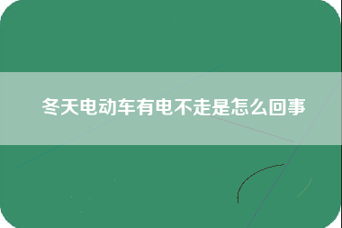 冬天电动车有电不走是怎么回事