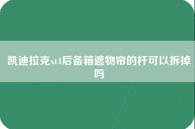 凯迪拉克xt4后备箱遮物帘的杆可以拆掉吗