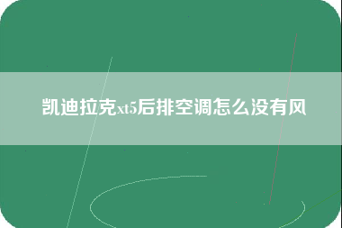 凯迪拉克xt5后排空调怎么没有风