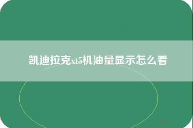 凯迪拉克xt5机油量显示怎么看