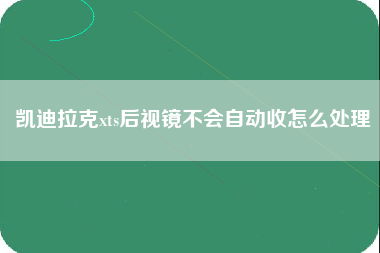 凯迪拉克xts后视镜不会自动收怎么处理