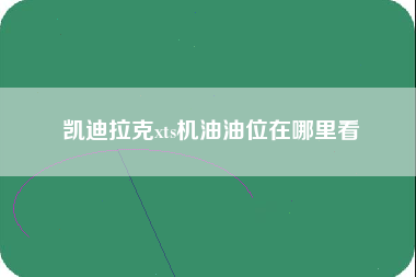 凯迪拉克xts机油油位在哪里看