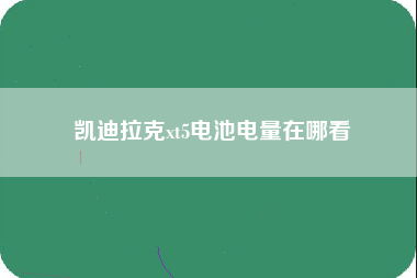 凯迪拉克xt5电池电量在哪看