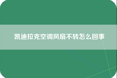 凯迪拉克空调风扇不转怎么回事