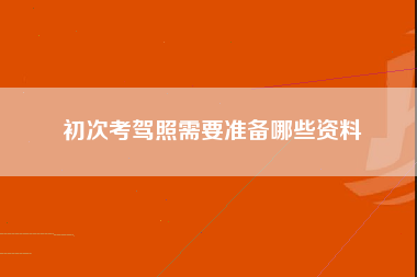 初次考驾照需要准备哪些资料