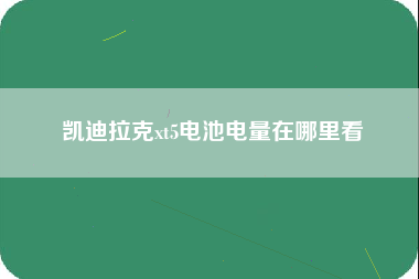 凯迪拉克xt5电池电量在哪里看