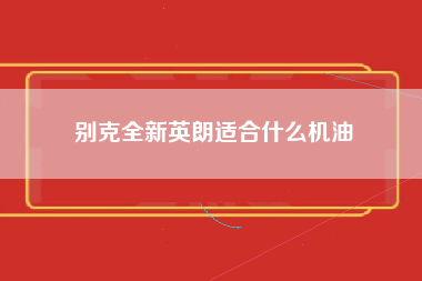 别克全新英朗适合什么机油