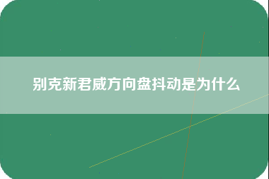 别克新君威方向盘抖动是为什么