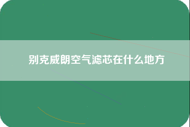 别克威朗空气滤芯在什么地方