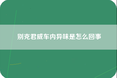 别克君威车内异味是怎么回事