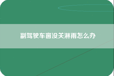 副驾驶车窗没关淋雨怎么办