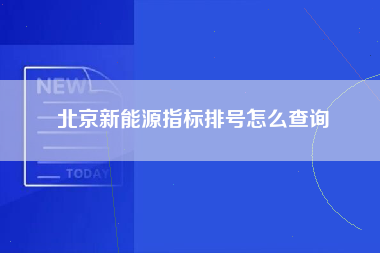 北京新能源指标排号怎么查询