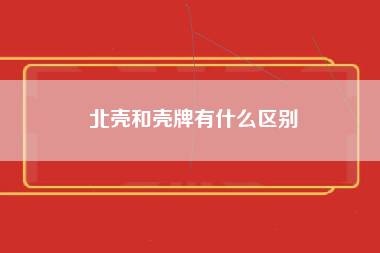 北壳和壳牌有什么区别