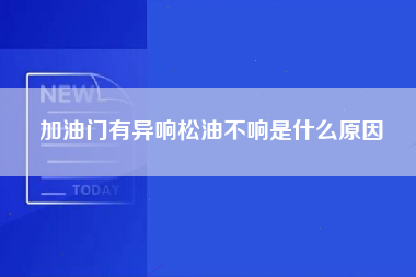 加油门有异响松油不响是什么原因