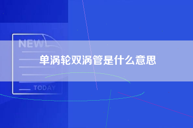 单涡轮双涡管是什么意思