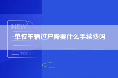 单位车辆过户需要什么手续费吗