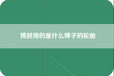 博越用的是什么牌子的轮胎