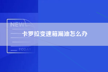 卡罗拉变速箱漏油怎么办