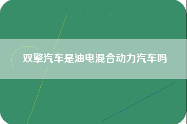 双擎汽车是油电混合动力汽车吗