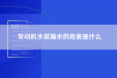 发动机水泵漏水的危害是什么