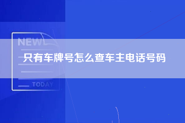 只有车牌号怎么查车主电话号码