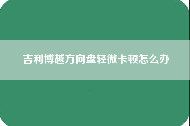 吉利博越方向盘轻微卡顿怎么办