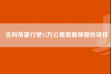 吉利帝豪行驶12万公里需要保哪些项目