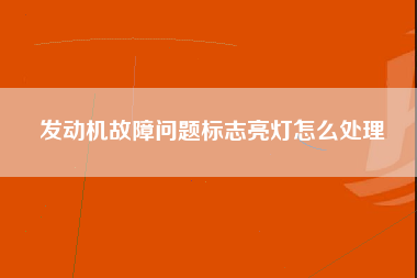 发动机故障问题标志亮灯怎么处理