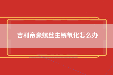 吉利帝豪螺丝生锈氧化怎么办