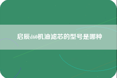 启辰d60机油滤芯的型号是哪种