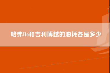 哈弗H6和吉利博越的油耗各是多少