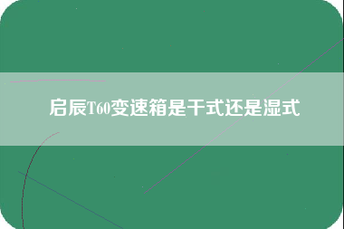 启辰T60变速箱是干式还是湿式