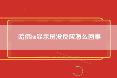 哈佛h6显示屏没反应怎么回事