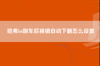 哈弗h6倒车后视镜自动下翻怎么设置