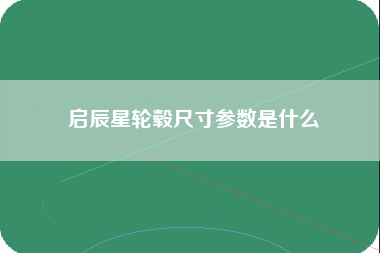 启辰星轮毂尺寸参数是什么