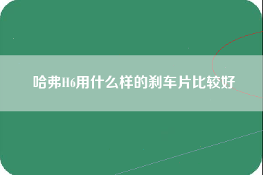 哈弗H6用什么样的刹车片比较好