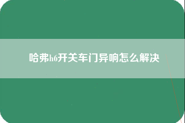 哈弗h6开关车门异响怎么解决