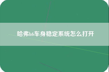 哈弗h6车身稳定系统怎么打开