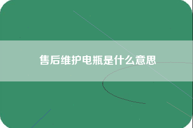 售后维护电瓶是什么意思