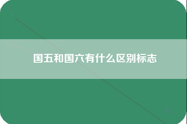 国五和国六有什么区别标志