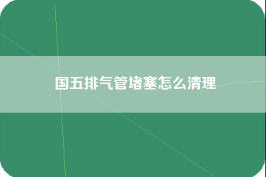 国五排气管堵塞怎么清理