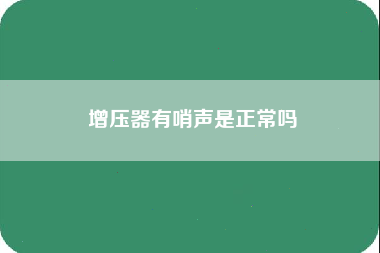 增压器有哨声是正常吗