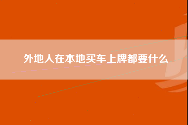 外地人在本地买车上牌都要什么